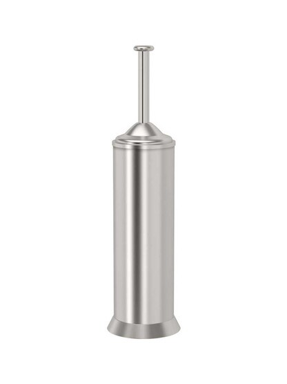 Adina Toilet Brush Holder in Satin Nickel.